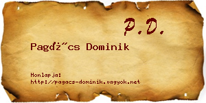Pagács Dominik névjegykártya